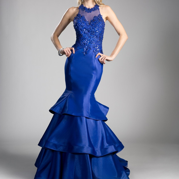 Illusion Halter Neck Sequin Bodice Dress CDCC7088